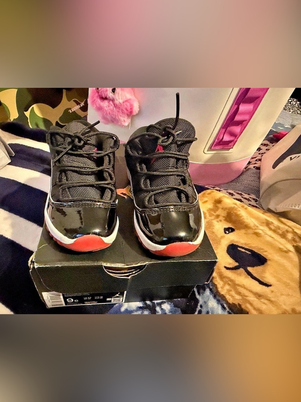 Jordan 11 Retro Low (TD) ) Sneakers Black & Red US 9C